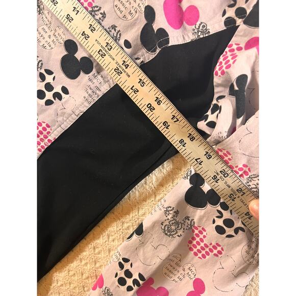 Disney Mickey Mouse Scrubs Set Scrub Top & Jacket Uniform- Small pink black - Picture 10 of 13